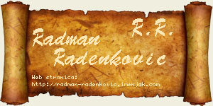 Radman Radenković vizit kartica